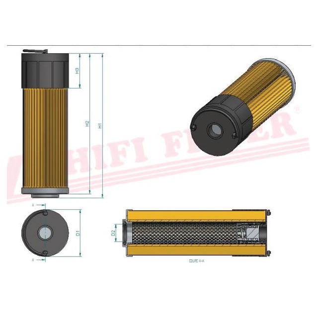 Filtre Hydraulique SH 52058 Hifi Filter référence fournisseur HIFSH52058